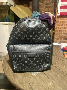 Louis Vuitton Black & Gray Monogram Backpack
